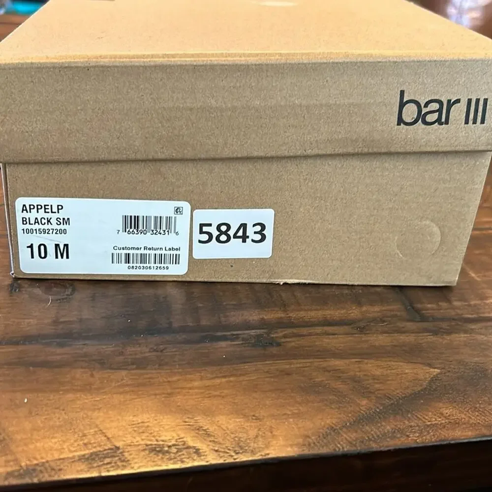 Bar III Appel Square Toe Angular Heels Black Ankle Straps NEW Size 10